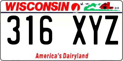 WI license plate 316XYZ