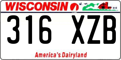 WI license plate 316XZB