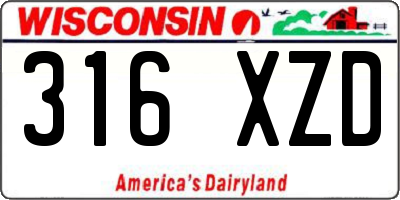 WI license plate 316XZD