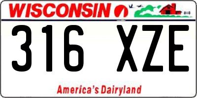 WI license plate 316XZE