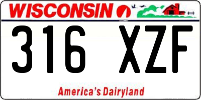 WI license plate 316XZF