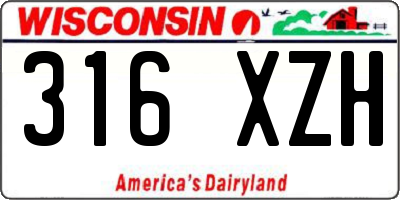WI license plate 316XZH