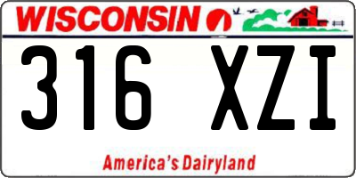 WI license plate 316XZI