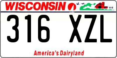 WI license plate 316XZL