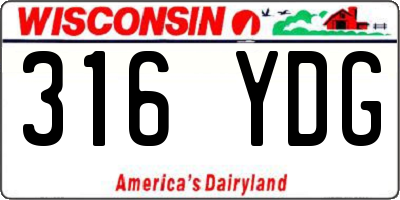 WI license plate 316YDG
