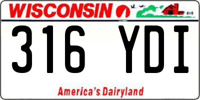 WI license plate 316YDI