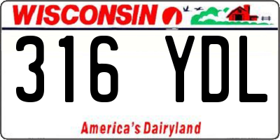 WI license plate 316YDL