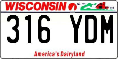 WI license plate 316YDM