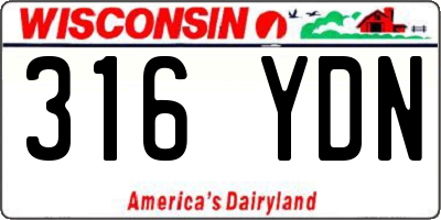 WI license plate 316YDN