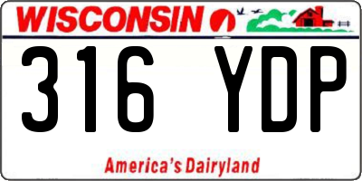WI license plate 316YDP