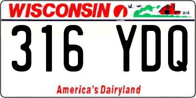 WI license plate 316YDQ