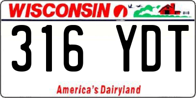 WI license plate 316YDT