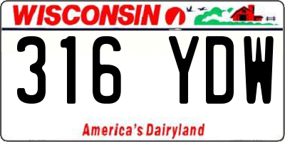 WI license plate 316YDW