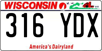 WI license plate 316YDX