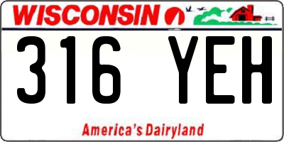 WI license plate 316YEH