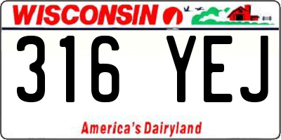 WI license plate 316YEJ