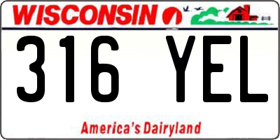 WI license plate 316YEL