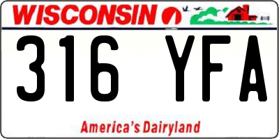 WI license plate 316YFA