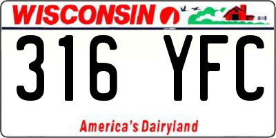 WI license plate 316YFC