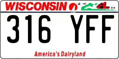 WI license plate 316YFF