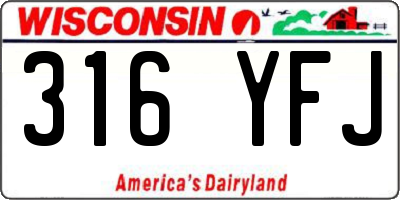 WI license plate 316YFJ