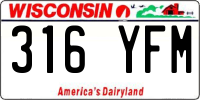 WI license plate 316YFM