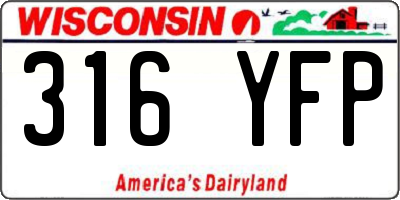 WI license plate 316YFP