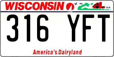 WI license plate 316YFT