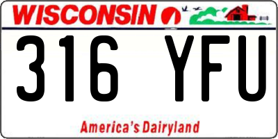 WI license plate 316YFU