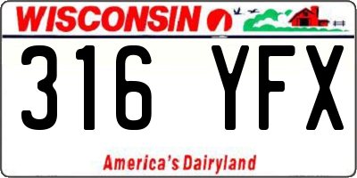 WI license plate 316YFX