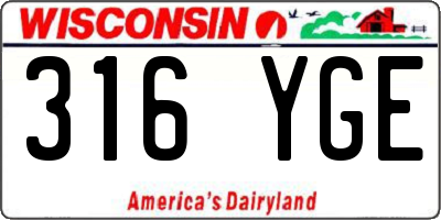 WI license plate 316YGE