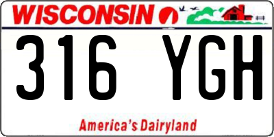WI license plate 316YGH