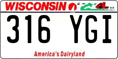 WI license plate 316YGI