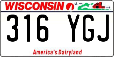 WI license plate 316YGJ