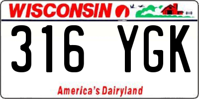 WI license plate 316YGK