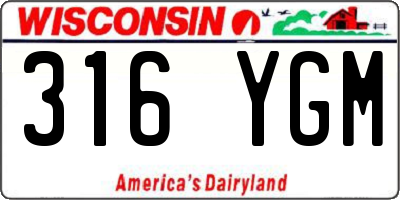 WI license plate 316YGM