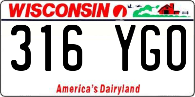 WI license plate 316YGO