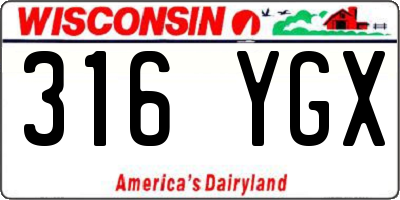 WI license plate 316YGX