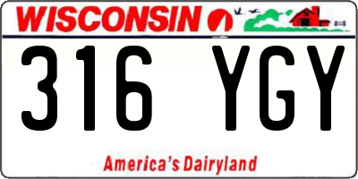 WI license plate 316YGY