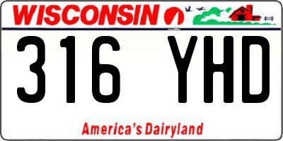 WI license plate 316YHD