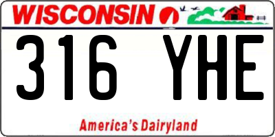 WI license plate 316YHE