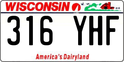 WI license plate 316YHF