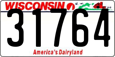 WI license plate 31764