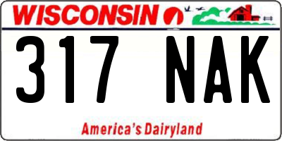 WI license plate 317NAK