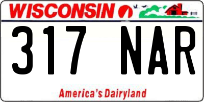 WI license plate 317NAR
