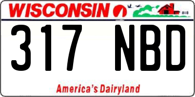 WI license plate 317NBD