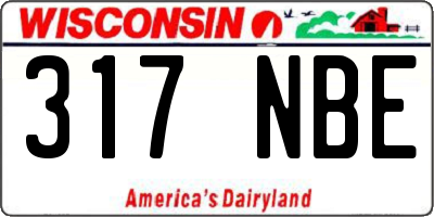 WI license plate 317NBE