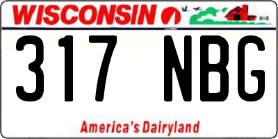 WI license plate 317NBG