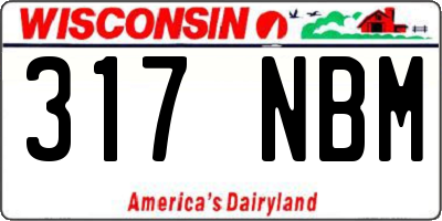 WI license plate 317NBM