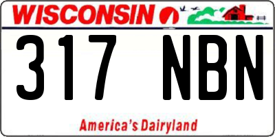 WI license plate 317NBN